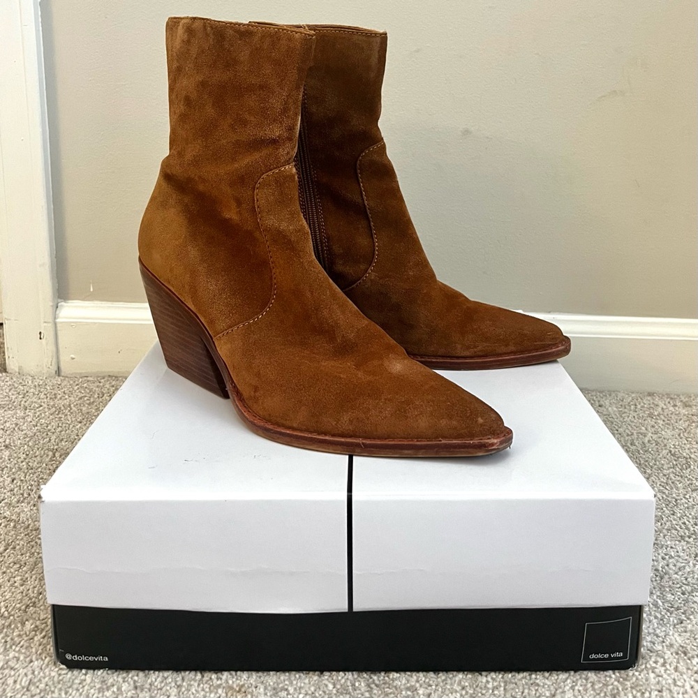 Dolce Vita Vikram Brown Suede Ankle Boots size 10